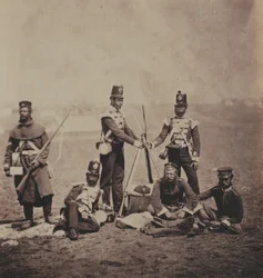 Offiziere und Männer des 3. (East Kent) Regiments of Foot (The Buffs) aus einem Album mit 52 Fotografien im Zusammenhang mit dem Krimkrieg, 1855